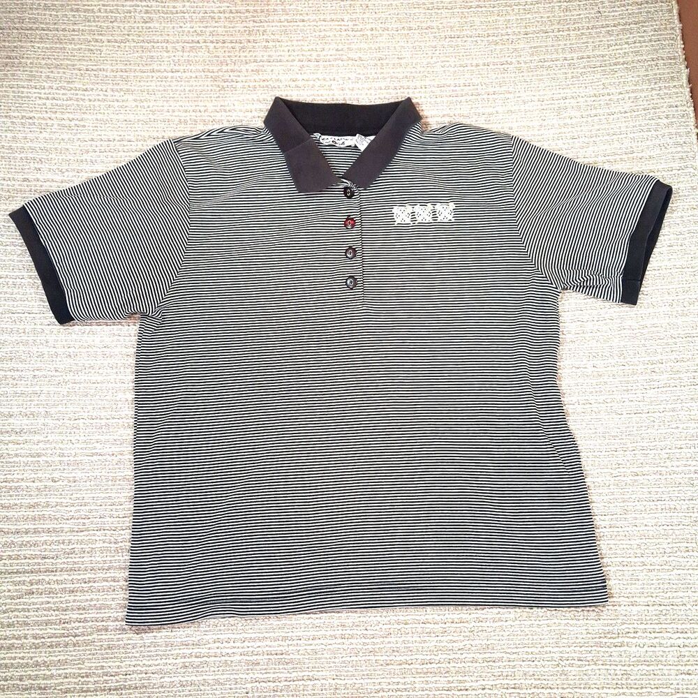 BOCA CLASSICS MEN M GOLF POLO SHIRT STRIPED SHORT SLEEVE COTTON BLEND TOP